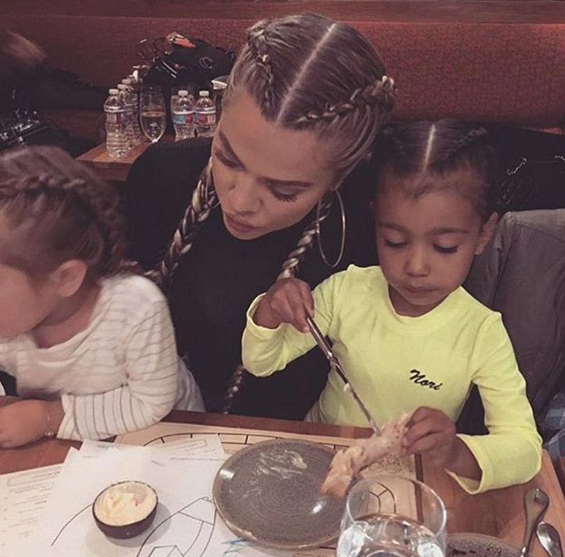 Khloe Kardashian, North West, and Penelope Disick Rock Matching Braids