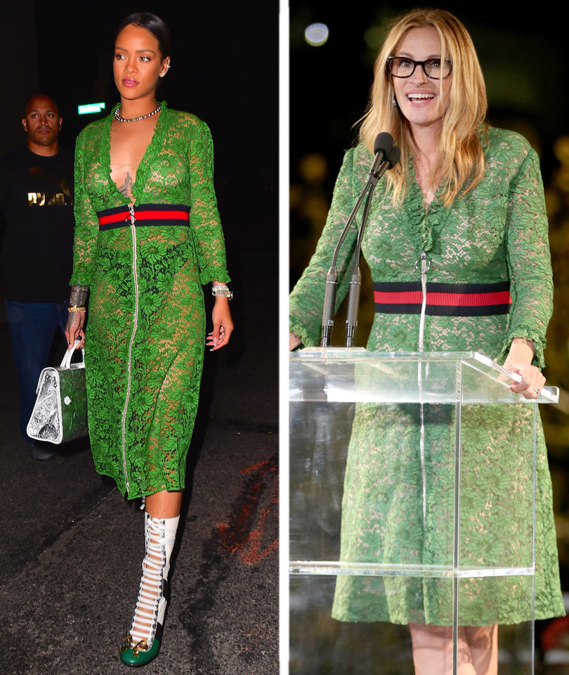 Rihanna Rocks Same See-Through Gucci Dress as Julia Roberts -- Who Wore It Better?!